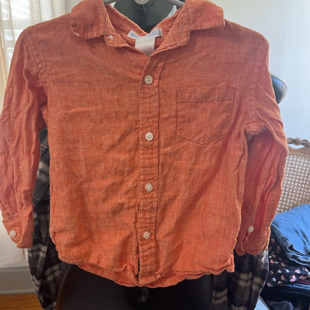 Janie and Jack 100% Linen Desert Flower shirt 12-18mo